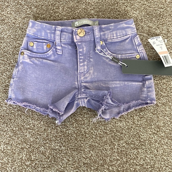 2T toddler tractr purple denim shorts - Picture 1 of 2